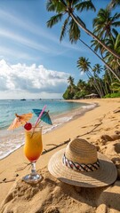 Obraz premium tropical cocktail on the beach