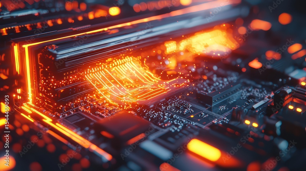 Poster Digital firewall visualization technology lab conceptual graphic electronic environment close-up cybersecurity concept