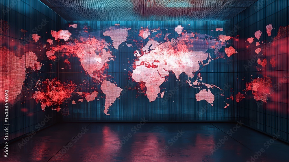 Poster Global economic visualization digital environment infographic technology data representation