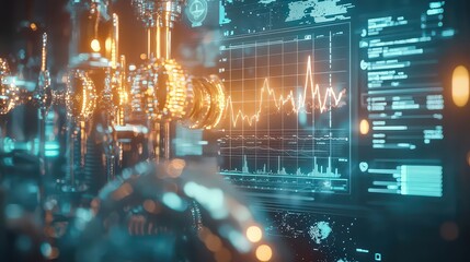 Economic growth visualization digital environment data analysis technology futuristic concept creative viewpoint
