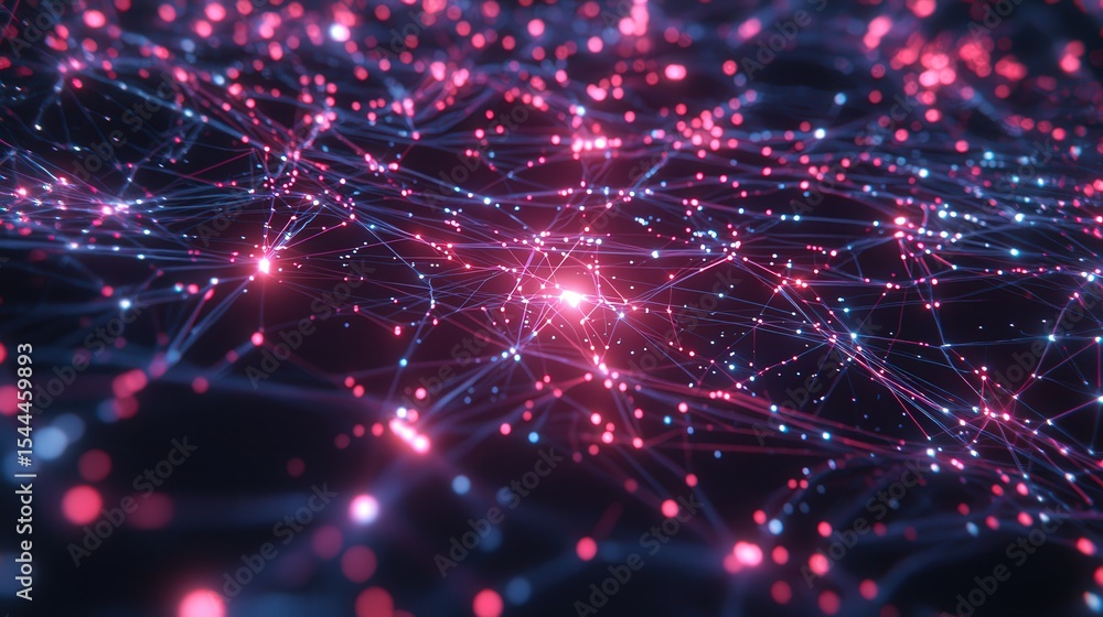 Poster Interconnected financial networks digital space abstract visualization technology macro view digital innovation