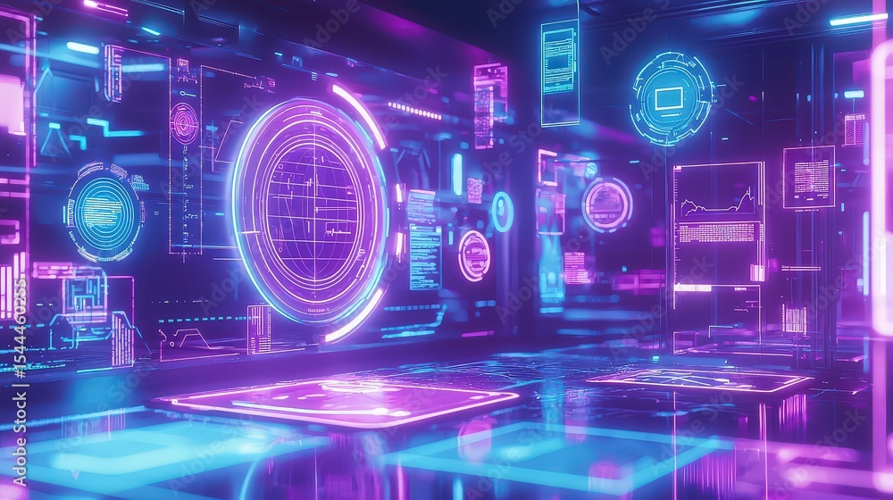 Aufkleber futuristic ai-powered educational software revolutionizes learning in high-tech environments