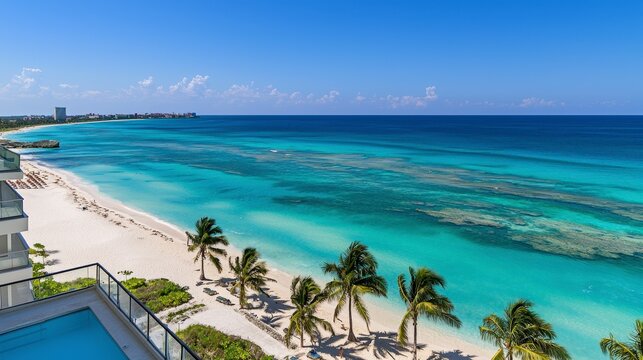 Breathtaking view of varadero beach in cuba coastal landscape serenity vibrant waters aerial perspective