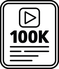 100K Subscribers Milestone YouTube Channel Celebration Icon