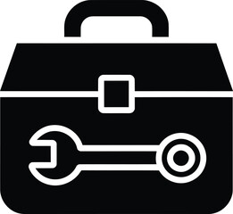 Fototapeta premium Toolbox Wrench Icon: Repair, Maintenance, Construction, Tools, Service, Engineering, Solution, Support Vector
