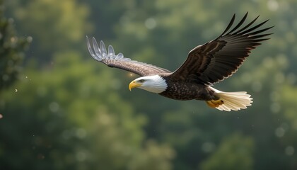 Fototapeta premium Eagle in Flight HD 8K Wallpaper for Majestic Wildlife Photography
