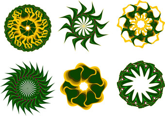 set of floral elements, pattern sets, design of flowers art vector 