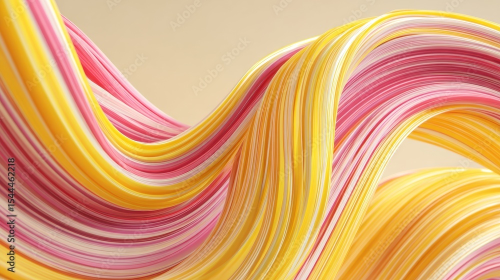 Poster Bright Yellow and Pink Gradients Create a Flowing Abstract Wave in an Energetic Display of Color Combinations