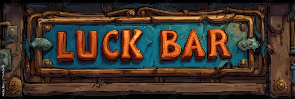 Aufkleber Creative Concept Art of Luck Bar Loading Indicator in Animated Style Featuring a Textured Design With Vibrant Colors and Playful Elements