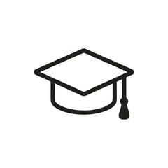 A clean and symbolic illustration featuring a graduation cap (mortarboard) and a rolled diploma tied with a ribbon, representing achievement, education, and academic success—perfect for school, colleg
