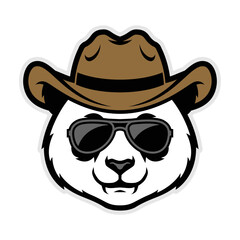 PANDA COWBOY MASCOT LOGO DESIGN