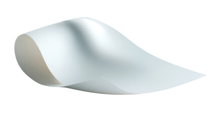 Minimalist Sheet: A single sheet of paper, gracefully curved, floats weightlessly, showcasing elegance and simplicity against an unobtrusive background.