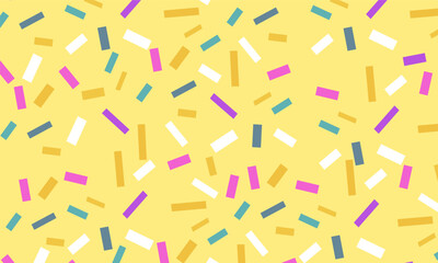 Seamless donut glaze pattern with lots of decorative sprinkles. cream with colorful sprinkles.