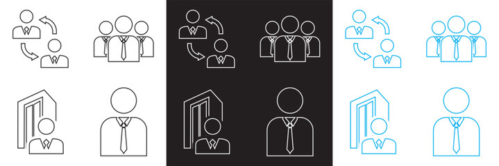 Icons for corporate.  Vector for websites, mobile interfaces, presentations, banner, visual branding etc. Vector illustration. isolated on white and black background. EPS 10