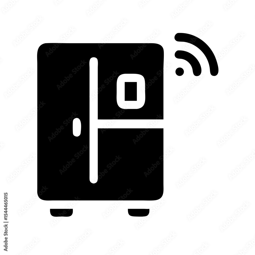 Poster smart refrigerator icon design. modern smart refrigerator illustration showing digital screen and wi