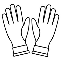 Surgical Gloves Line Art Vector 
