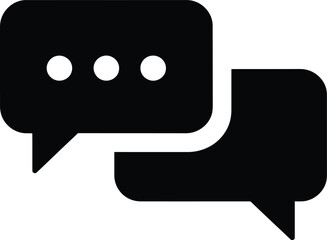 Chat Message Icon – Speech Bubble Symbol in Black Silhouette