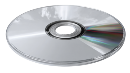 Circular Data Storage: A gleaming, compact disc captures the essence of digital storage, with its reflective surface conveying the innovative essence of media