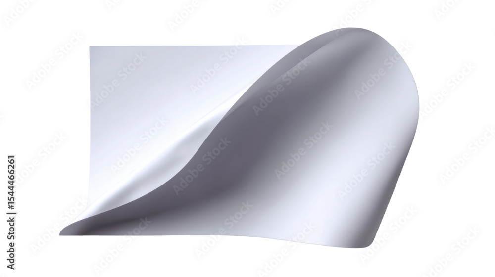 Aufkleber abstract paper: a minimalist presentation of a page curl, elegantly highlighting the interaction of 