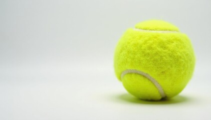 Fuzzy yellow tennis ball rests on pristine white , game, high resolution