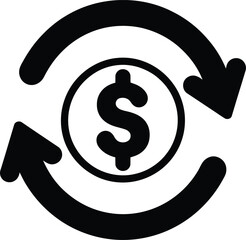 Dollar currency exchange icon, financial transaction symbol