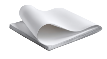 Unfolding a Fresh Start: A pristine stack of blank paper is ready for ideas, revealing a smooth, untouched surface that represents potential and creativity. 