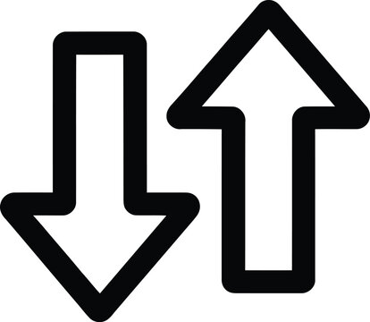 Up and down arrows icon, data sync and transfer symbol