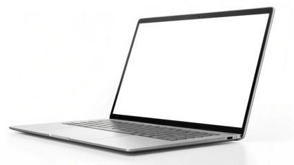 white isolated laptop mockup on clean background