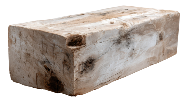 Wooden Beam in Isolation: A solid and weathered wooden beam sits alone, a testament to nature's strength and enduring charm.