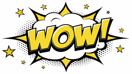 Fototapeta premium Comic Wow Text Cloud Pop Explosion Starburst vector illustration