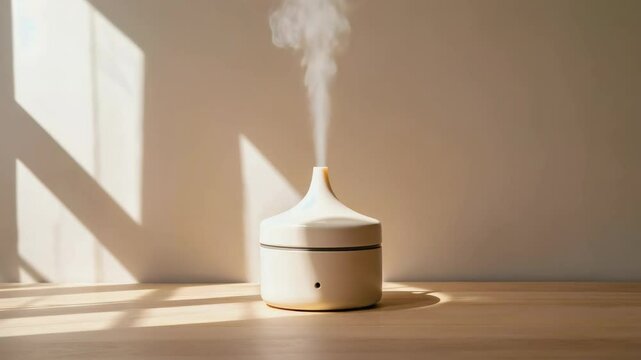 Minimalist Home Decor with Ceramic Essential Oil Diffuser in Soft Natural Light