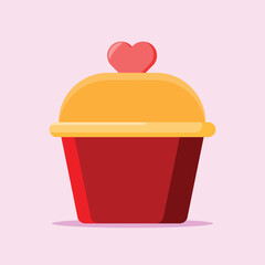 Cupcake icon. Subtable to place on valentines day, romance, etc.