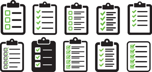 Checklist icons set task management organization planning. eps-10