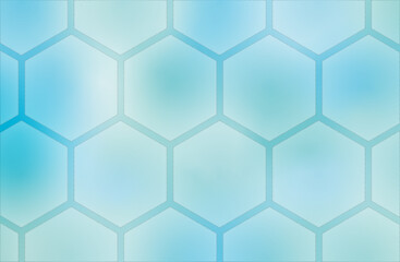 Naklejka premium イラスト素材・六角形と青系グラデーションの背景