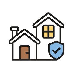 A captivating line style icon depicting home security
