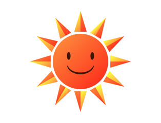 シンプルな笑う太陽のアイコンイラスト素材