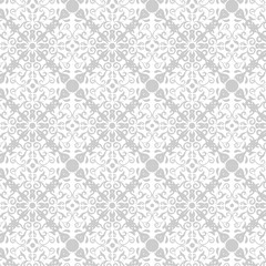 Elegant Gray Floral Mandala Geometric Pattern on White Background &ndash; Decorative Vector Illustration for Design, Print, and Digital Art