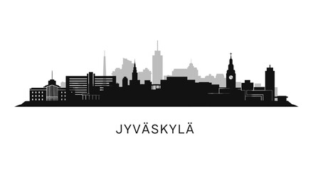 Fototapeta premium Jyvaskyla Finland Skyline Silhouette Vector.