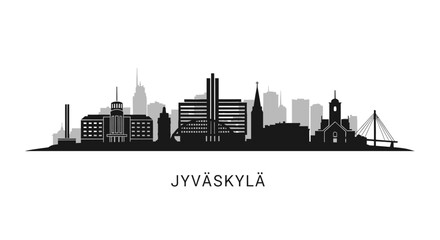 Fototapeta premium Jyvaskyla Finland Cityscape Silhouette Skyline.