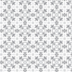 Elegant Gray Floral Mandala Geometric Pattern on White Background – Decorative Vector Illustration for Design, Print, and Digital Art