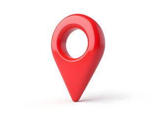 3D render of a red magnifying glass. Clean and modern symbol for search, zoom, or explore, isolated on white background.