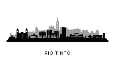 Naklejka premium Rio Tinto Skyline Vector Silhouette.
