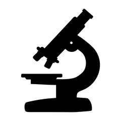 Black Silhouette Illustration of Microscope for Science and Research Studies