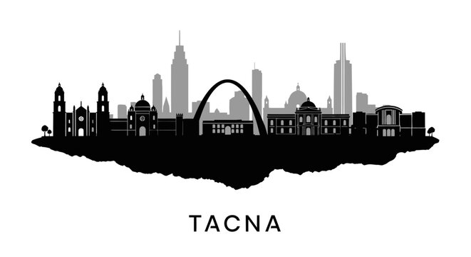 Tacna Peru Skyline Silhouette.