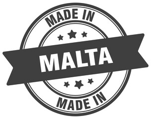 Made in Malta round sign. Made in Malta stamp.