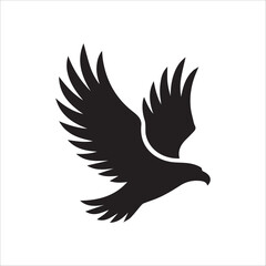 Eagle Silhouette Logo – Flying Bird Vector Isolated on White Background