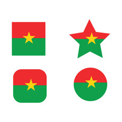 Burkina Faso Flag Shape Icon