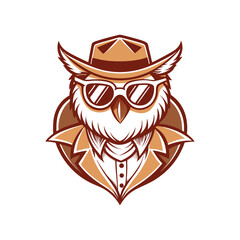 Obraz premium an owl wearing sunglasses and a cowboy hat