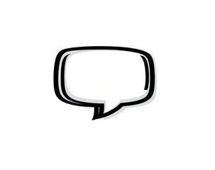 Naklejka premium Simple, hand-drawn speech bubble graphic