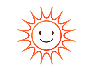 シンプルな笑う太陽のアイコンイラスト素材